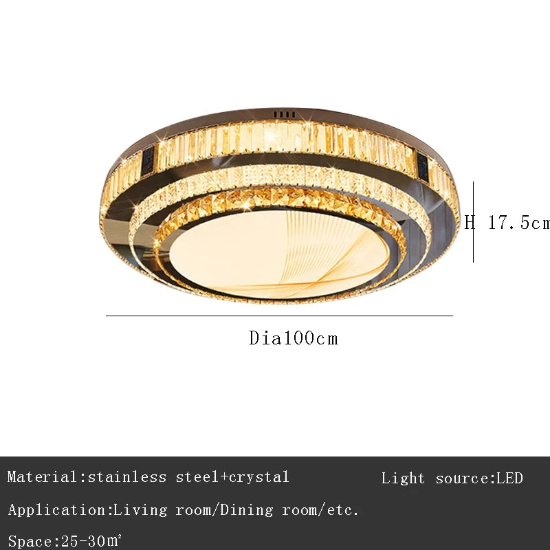 Celestia Gold Crystal Flush Mount LED Ceiling Light