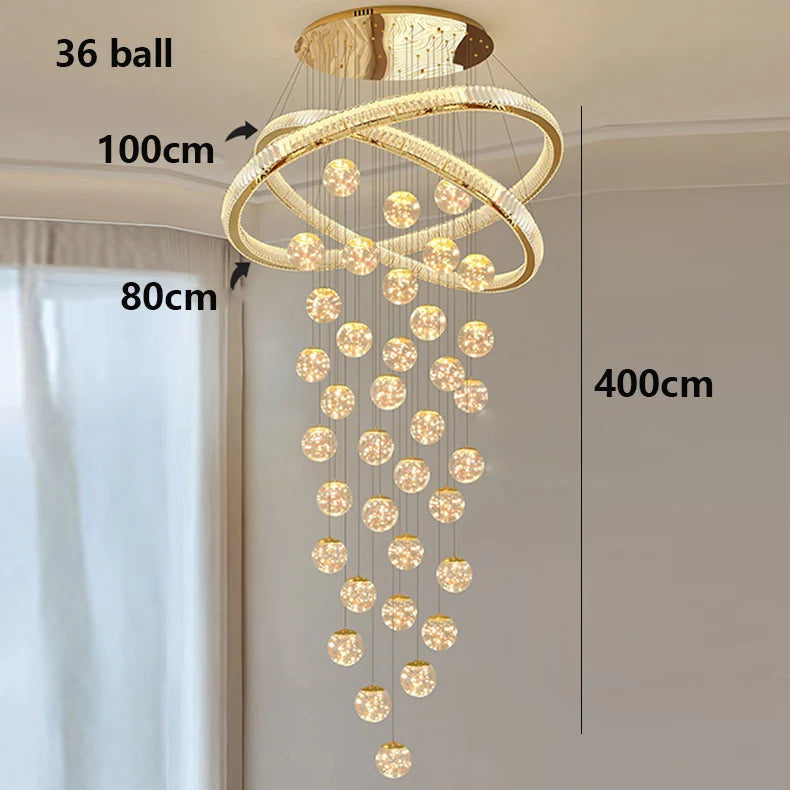 Aurielle Crystal Cascade Spiral Staircase Chandelier