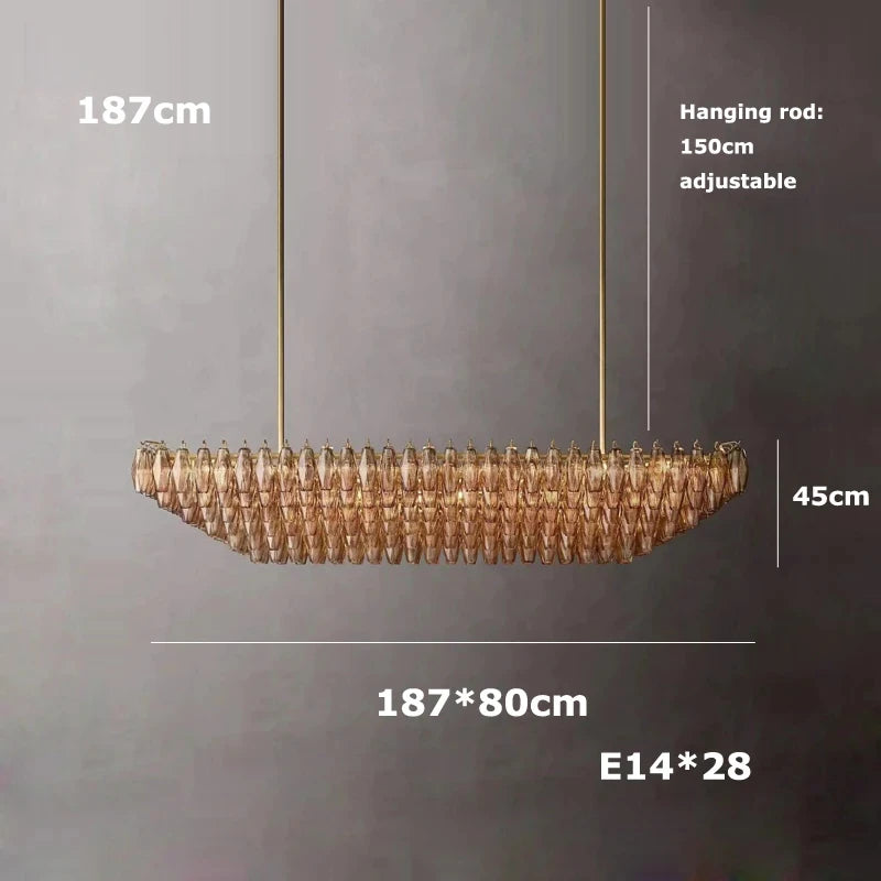 Retro Champagne Pendant Light for Large Living Room Lighting