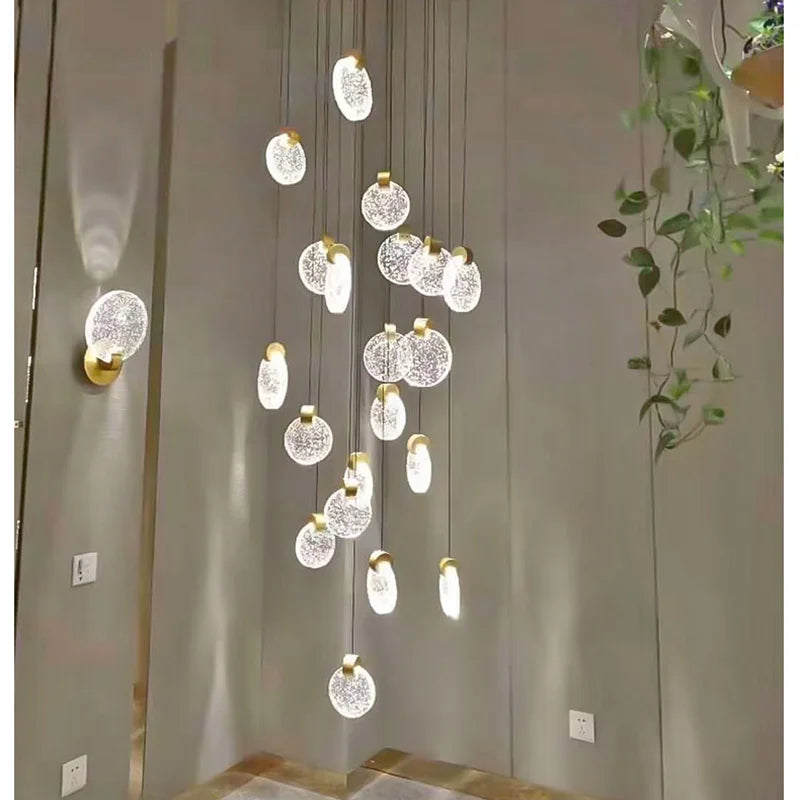 Clémence Luxury Crystal LED Staircase Chandelier Light