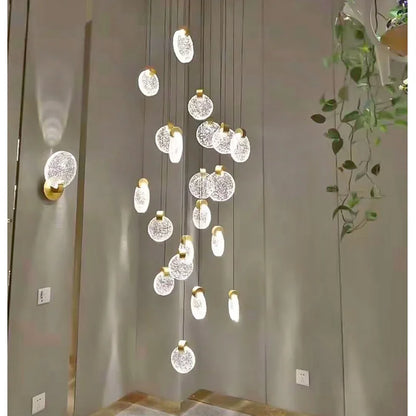 Clémence Luxury Crystal LED Staircase Chandelier Light