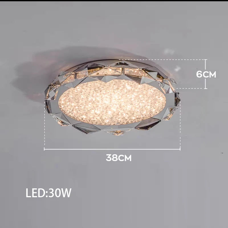 Élodie 2025 Modern Ring Crystal LED Dimmable Ceiling Chandelier Silver Decor Light