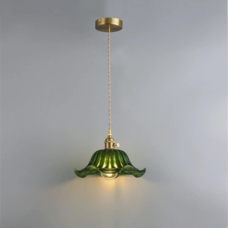 Valérie Vintage Stained Glass Art Deco Pendant Light
