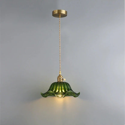 Valérie Vintage Stained Glass Art Deco Pendant Light