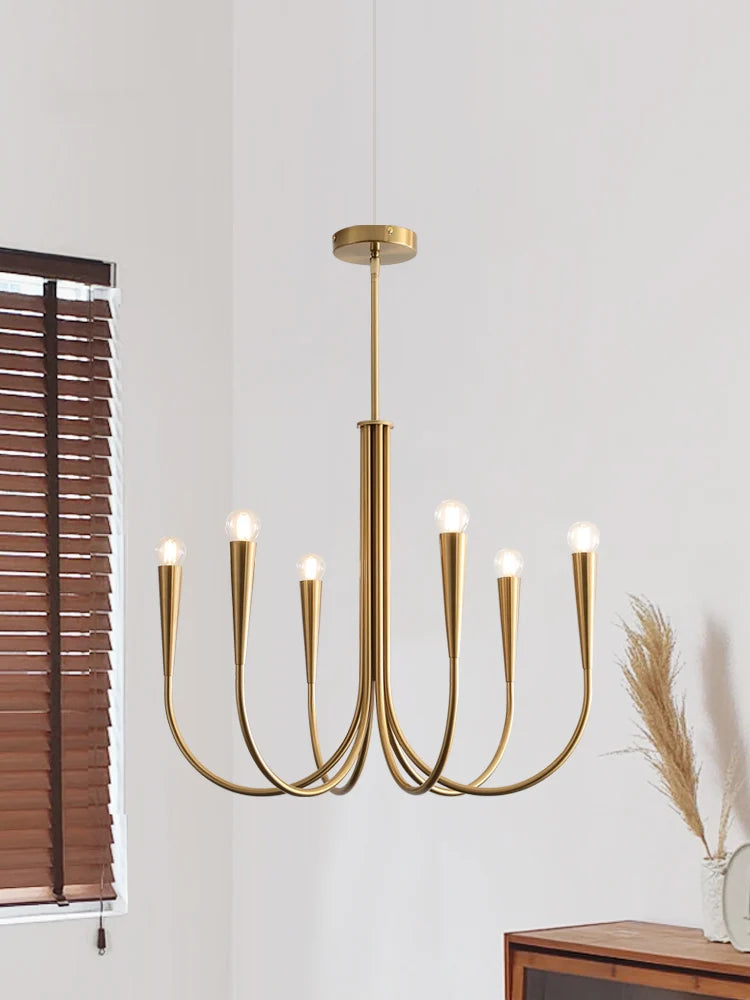 American Retro Iron Chandelier for Living Room and Restaurant