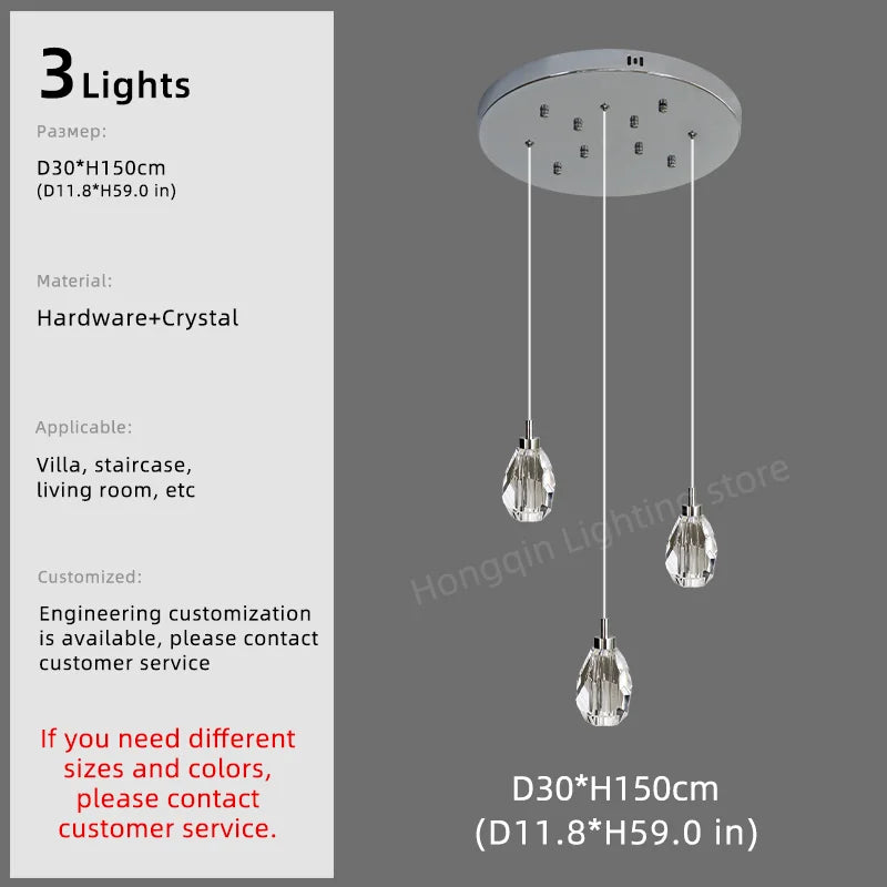 Sophie Crystal Nordic Staircase Pendant Chandelier