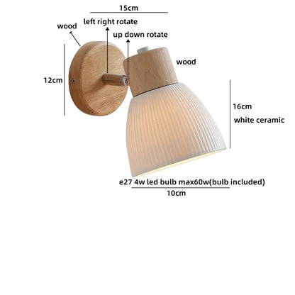 Lucienne Amber Glass Wood Wall Light