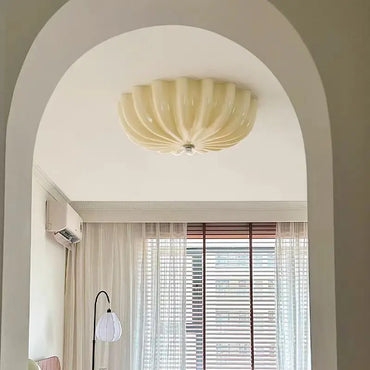Élodie Bauhaus Round Flower LED Ceiling Light Modern White