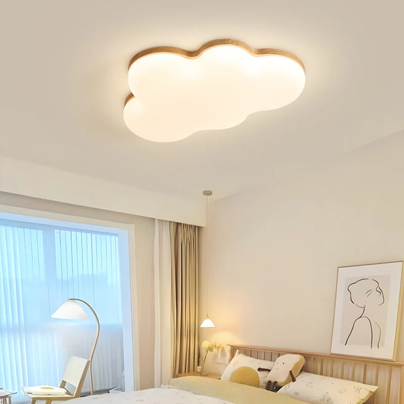 Amélie Wooden Cloud LED Ceiling Light Cream Style Kids Room