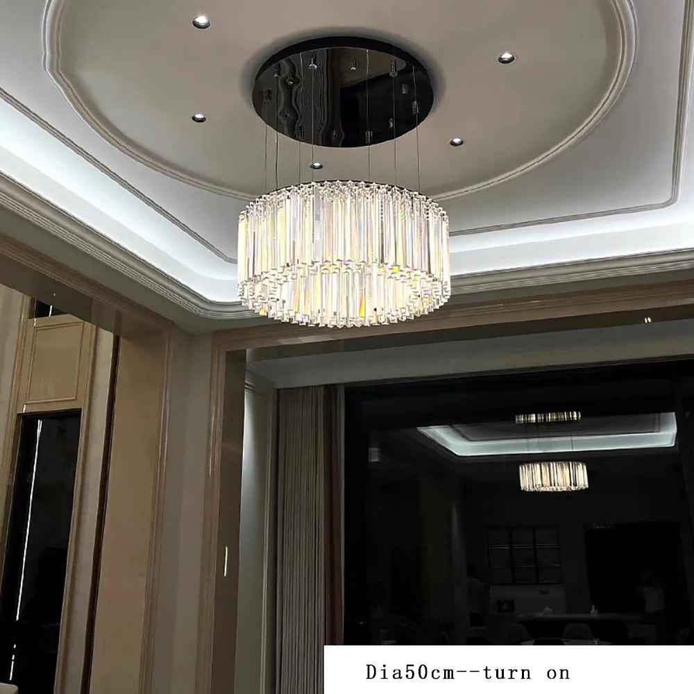 Élise Italian Luxury Round Pendant Light Crystal Ceiling Lamp