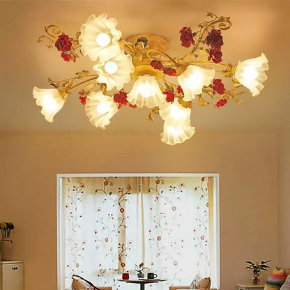 Amélie Nordic Flower Creative Semi-Flush Ceiling Light