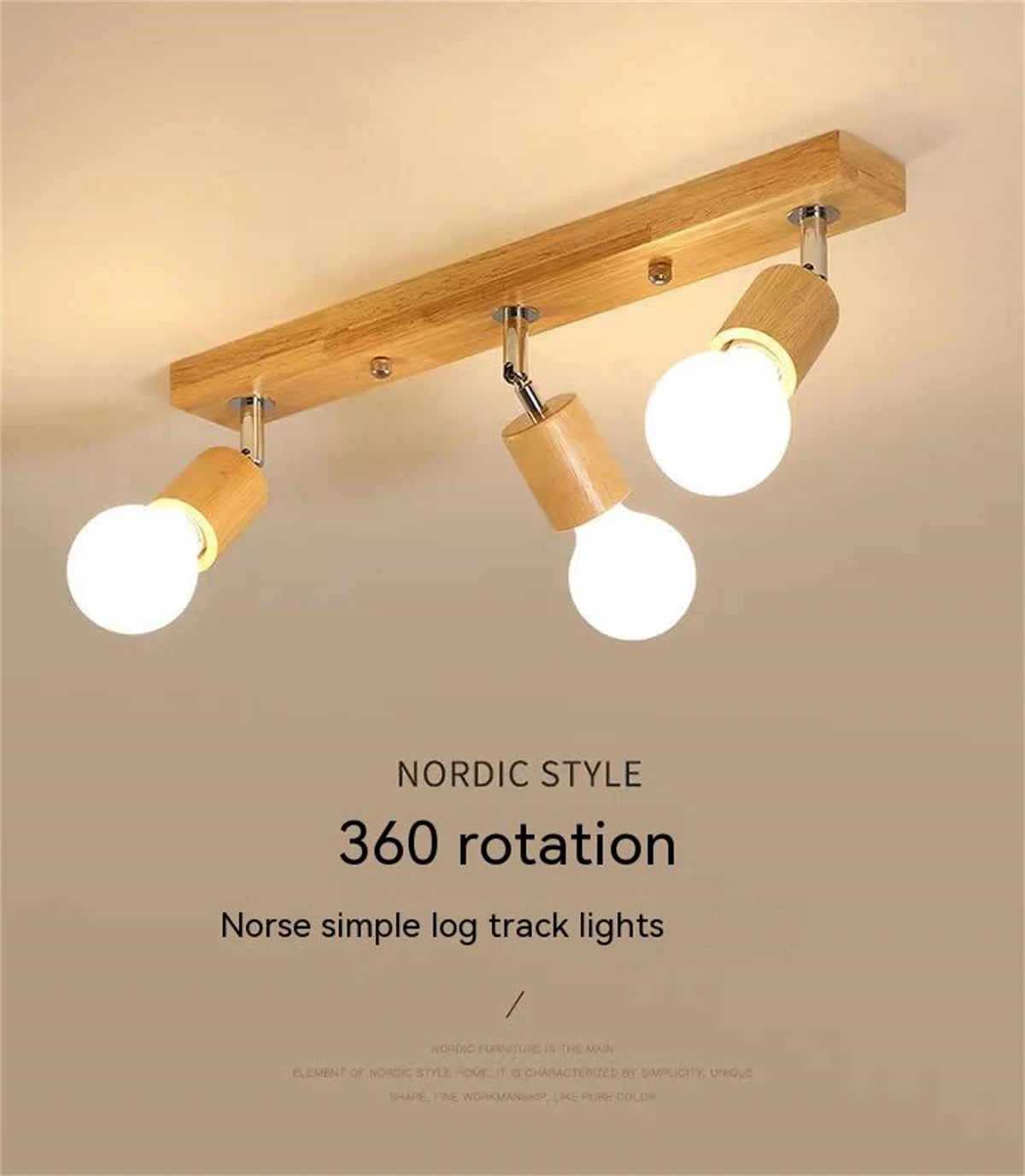 Élise Wooden Rotating LED Surface Mounted Spotlight Lamp