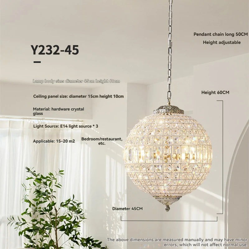 Aurélie Vintage Crystal Pendant Chandelier 6-Light Luxury