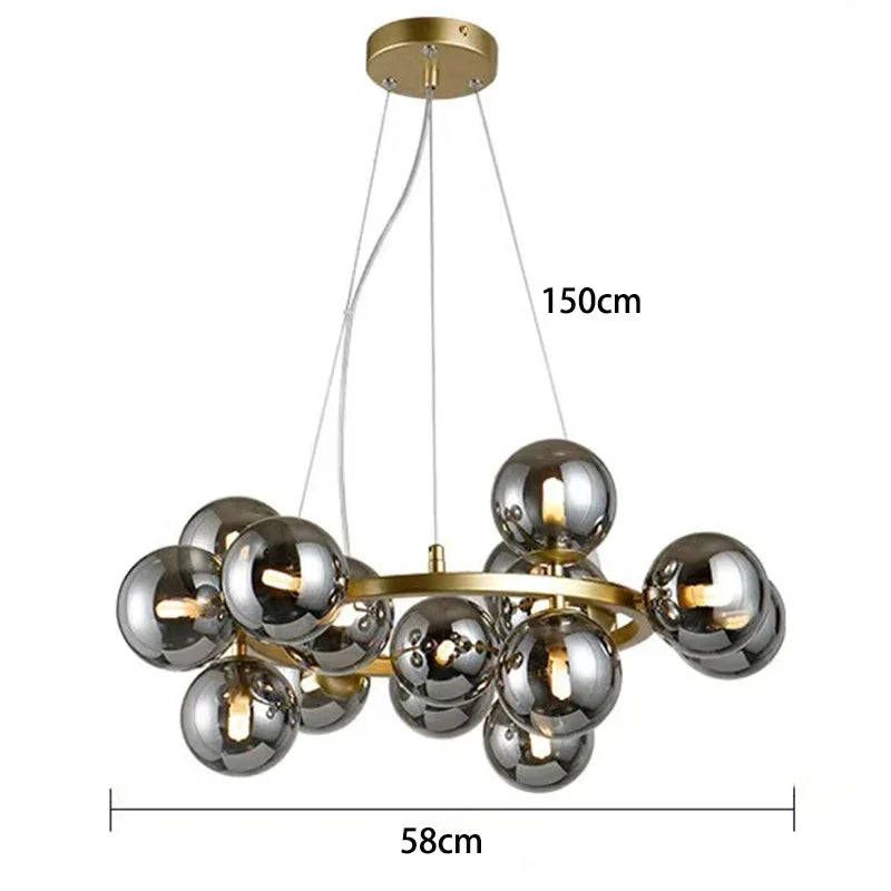 Sophie Glass Bubble Pendant Chandelier for Modern Living Spaces