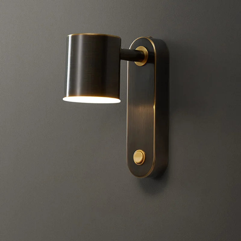 Camille Full Copper Rotating E27 Wall Reading Lamp With Switch