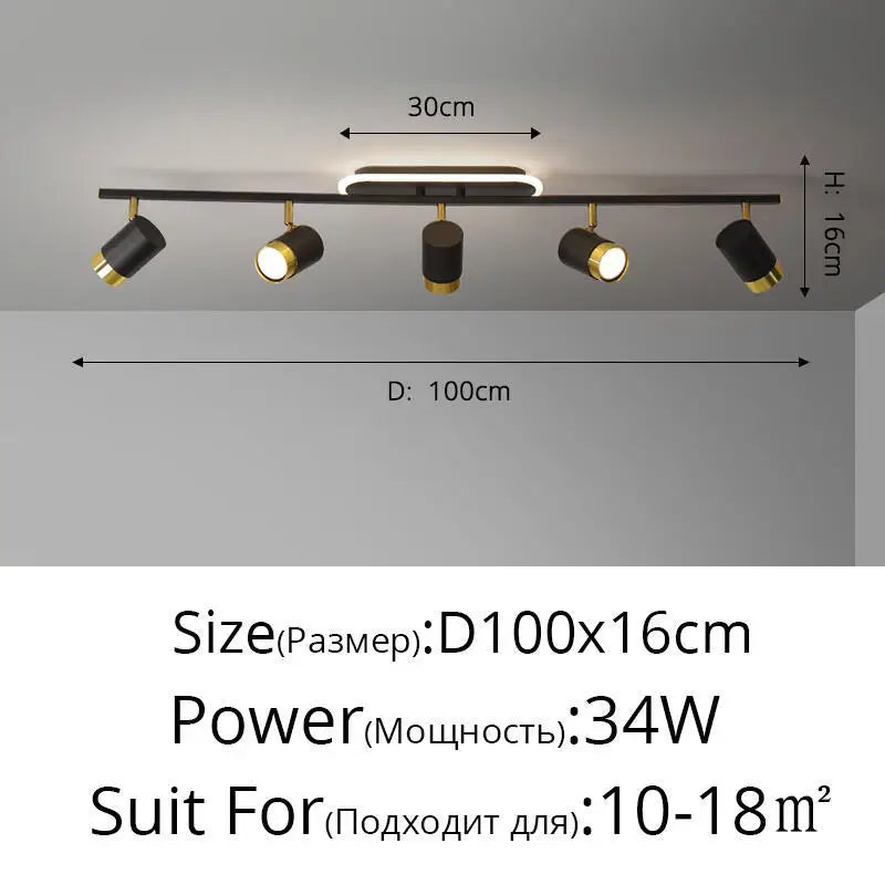 Élise Modern Black & White LED Ceiling Spotlight Lamp