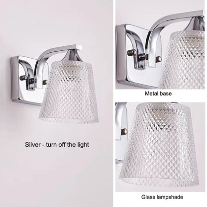 Élise Modern Glass Wall Lamp E27 Switch Bedside LED Sconce Light