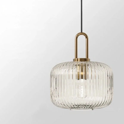 Inès Ribbed Glass Ridge Pendant