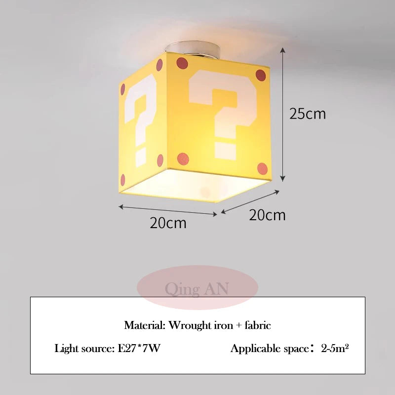 Sophie Yellow Question Mark Kids Ceiling Lamp Creative Bedroom Light