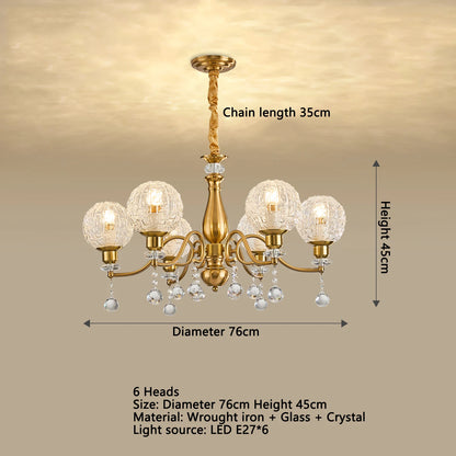 Élise French Crystal Minimalist Glass Flush Chandelier