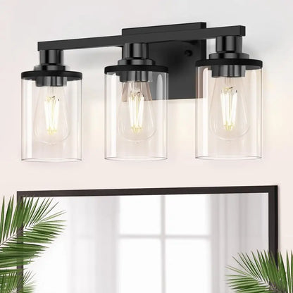 Élodie 3-Light Black Bathroom Vanity Mirror Wall Lamp 17 Inch
