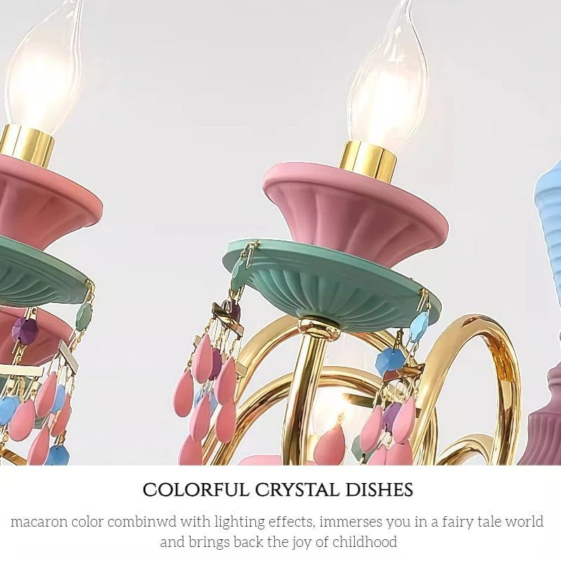 French countryside style Ceiling chandelier dining room, children's room, princess's room colorful European Chandelier