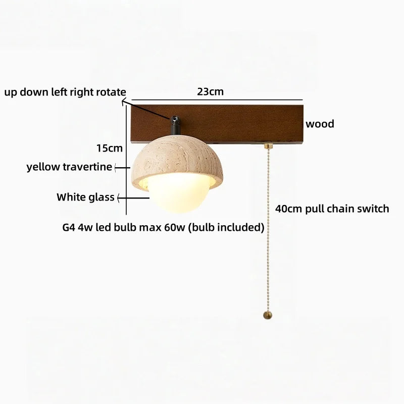 Émilie Travertine Stone Wall Light