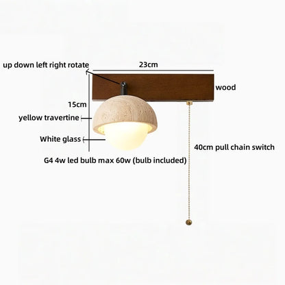 Émilie Travertine Stone Wall Light