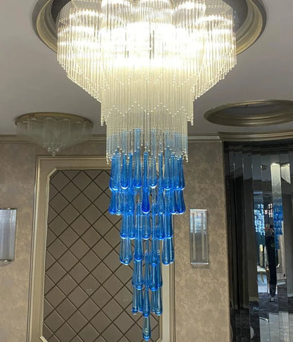 Camille Spiral Crystal Chandelier Luxury Villa Staircase Light