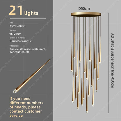 Clémence Modern High Ceiling Staircase Chandelier