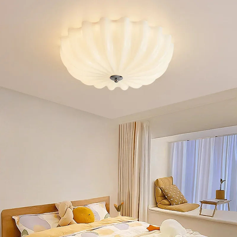 Élodie Bauhaus Round Flower LED Ceiling Light Modern White
