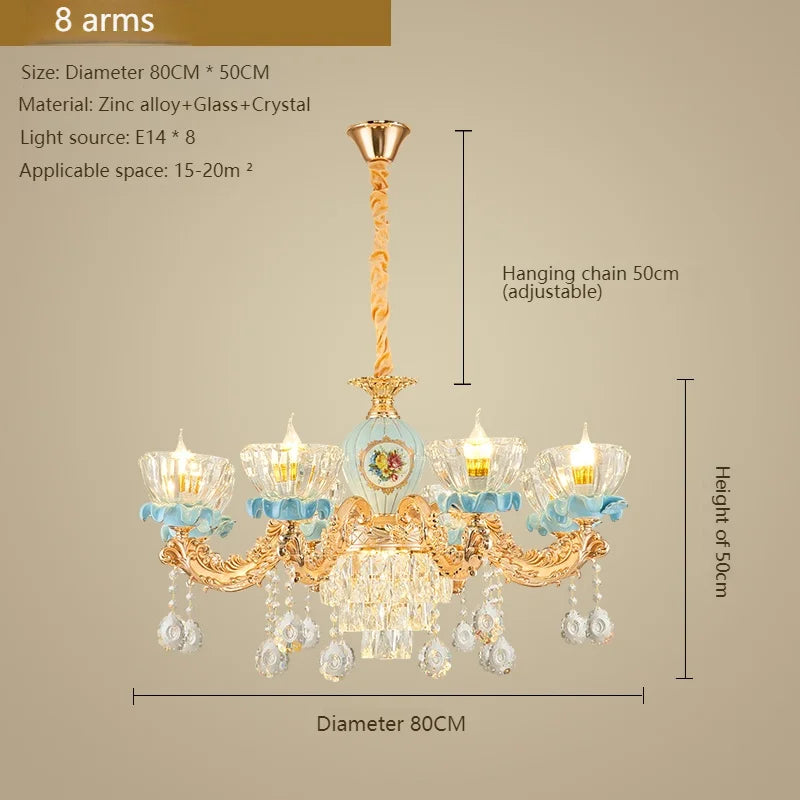 French Crystal Chandelier Light for Villa Living and Dining Room