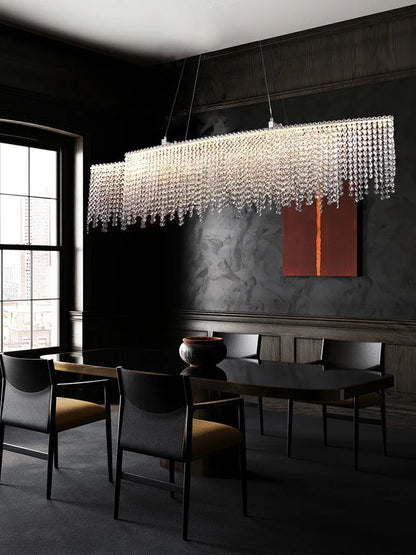 Camille Crystal Tassel Staircase Chandelier Luxury Ceiling Light