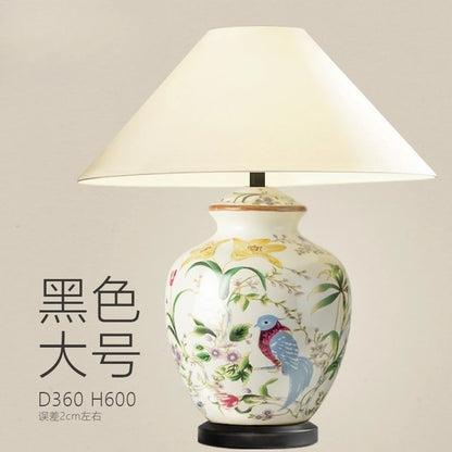 Flower and Bird Ceramic LED Floor Lamp for Bedroom and Living Room