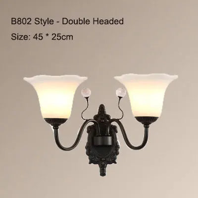 Sophie Retro Dual Head Frosted Glass Wall Lamp E27 Nordic Light