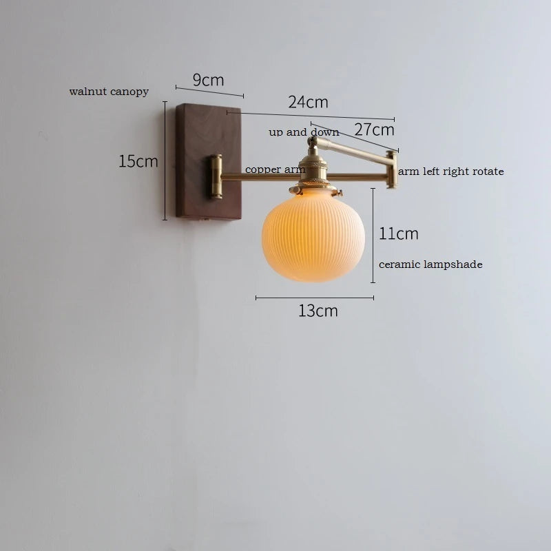Lucienne Rotating Arm Wall Lamp Pull Chain