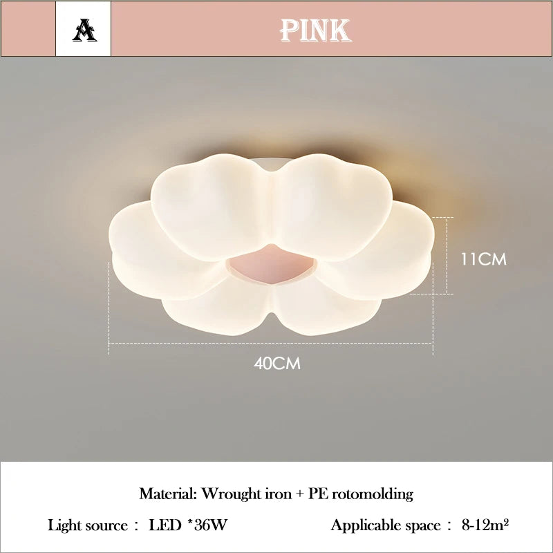 Élodie Pink Flower LED Ceiling Light Princess Room Dimmable