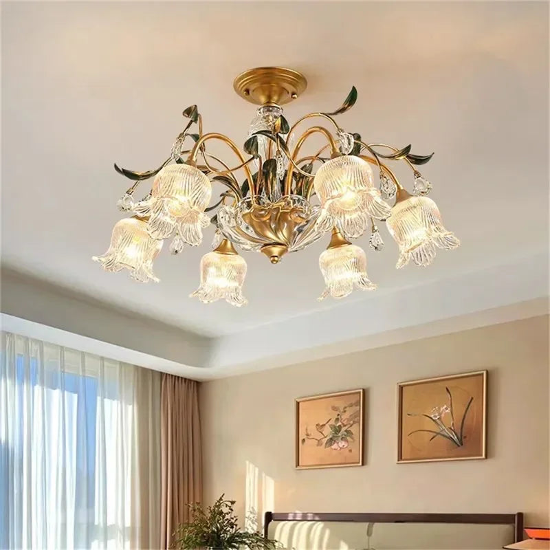 Évelyne Floral Glass Chandelier for Luxury Dining & Lobby Spaces
