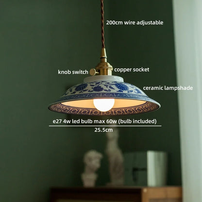 Isabelle Ceramic Pendant Light Japanese Vintage Style
