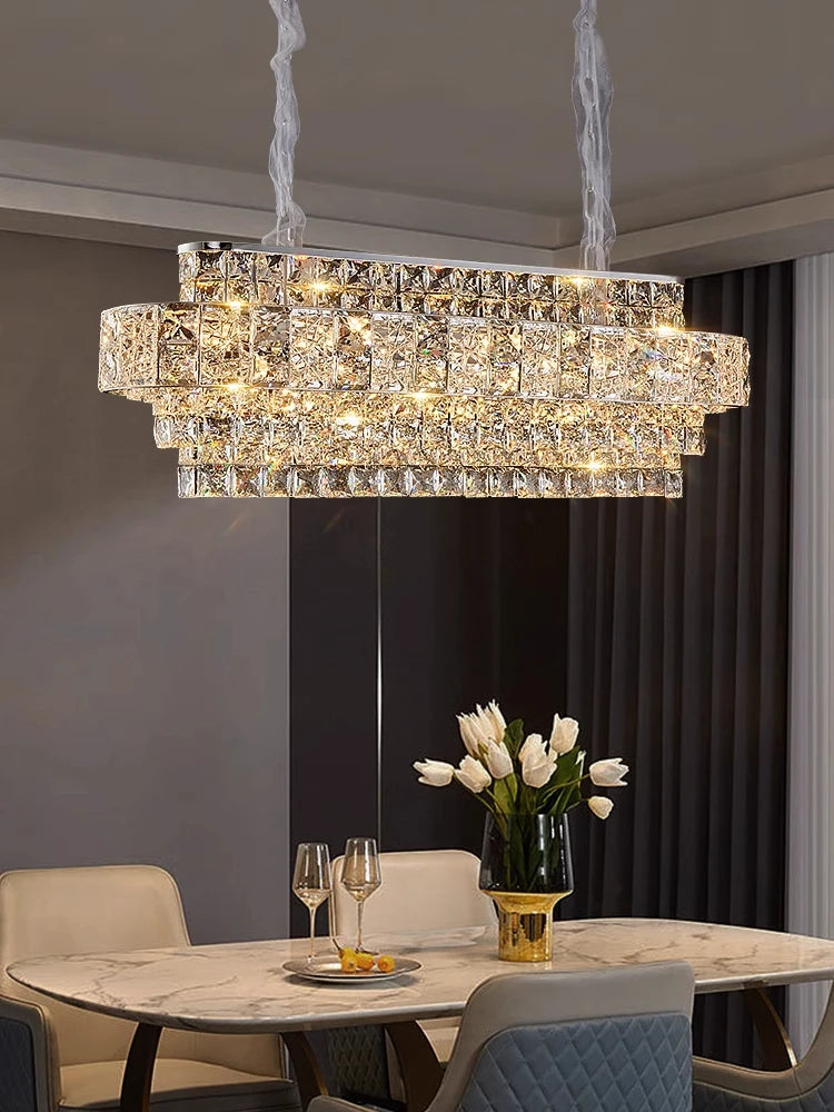 Isabelle Oval Crystal Pendant Chandelier