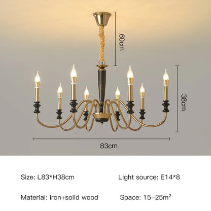 Milada Nordic Ceiling Chandelier with LED Candle Lights