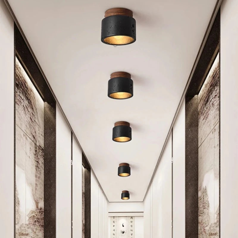 Sophie Nordic Wabi Sabi Stone Ceiling Lamp Corridor Bedroom Light