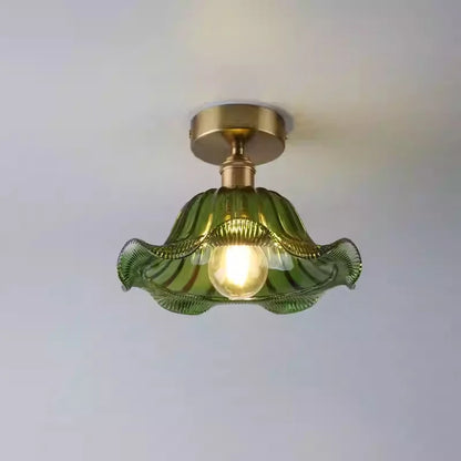 Valérie Vintage Stained Glass Art Deco Pendant Light