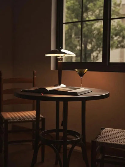 Noémie Wood & Chrome Desk Lamp