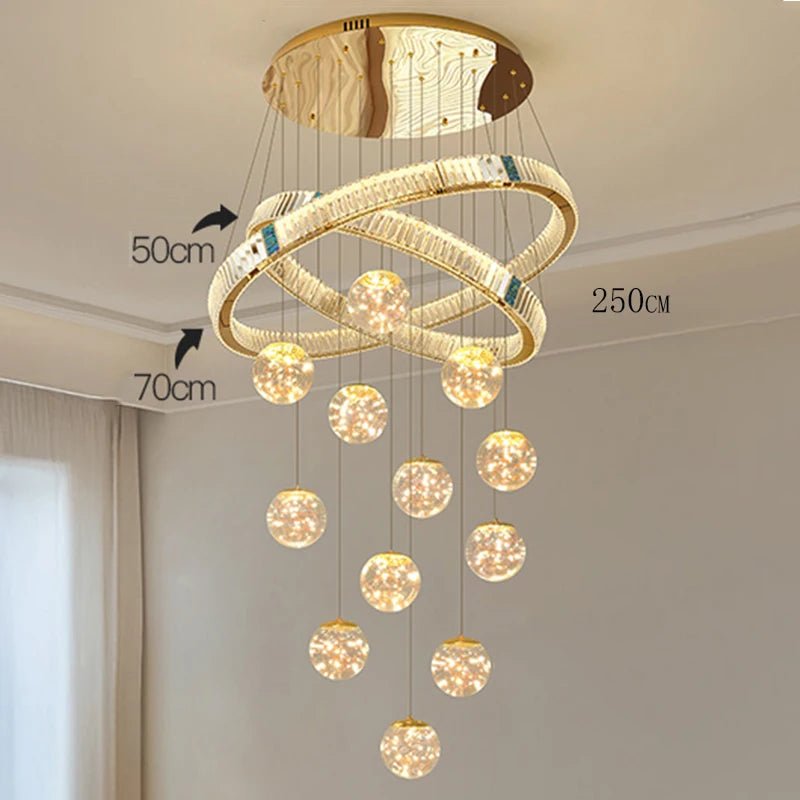 Élodie Crystal Staircase LED Chandelier Pendant Light