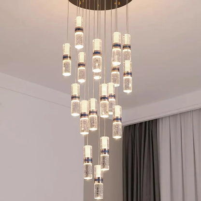 Isabelle Luxury Long Crystal LED Pendant Chandelier