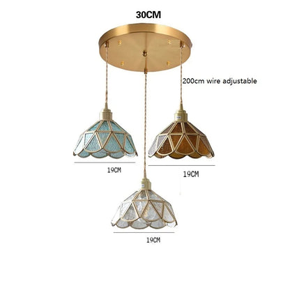 Camille Copper Glass Pendant Light Vintage Style
