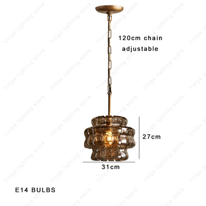 Gray Glass Round Ceiling Chandelier