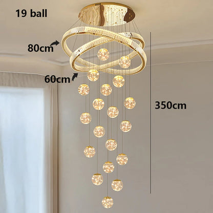 Aurielle Crystal Cascade Spiral Staircase Chandelier