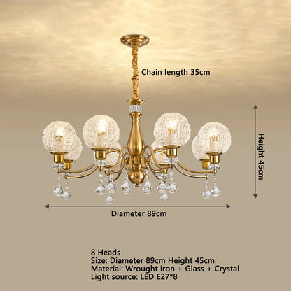 Élise French Crystal Minimalist Glass Flush Chandelier